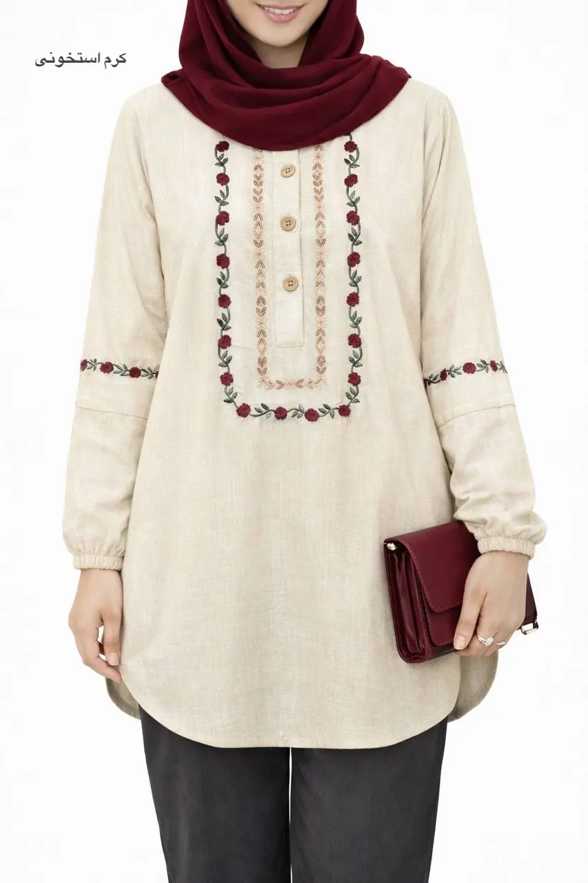 مانتو گلدوزی آیسو گندم